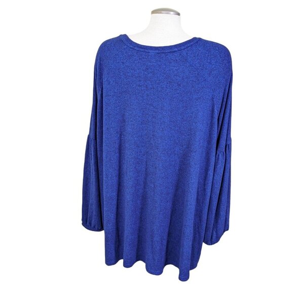 Old Navy Luxe Top Tunic Women Plus 4X Soft Long Balloon Sleeve Stretch Dark Blue - Picture 3 of 5